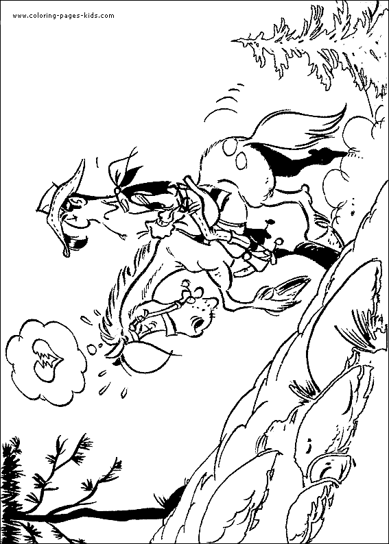 Lucky Luke color page cartoon characters coloring pages