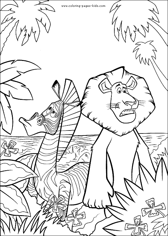 madagascar movie characters coloring pages - photo #39