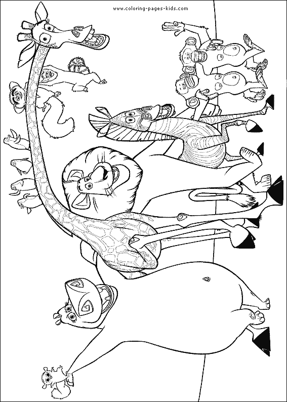 madagascar movie characters coloring pages - photo #50