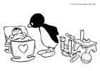 Pingu color page, cartoon coloring pages picture print