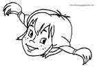 Pippi Longstocking color page, cartoon coloring pages picture print