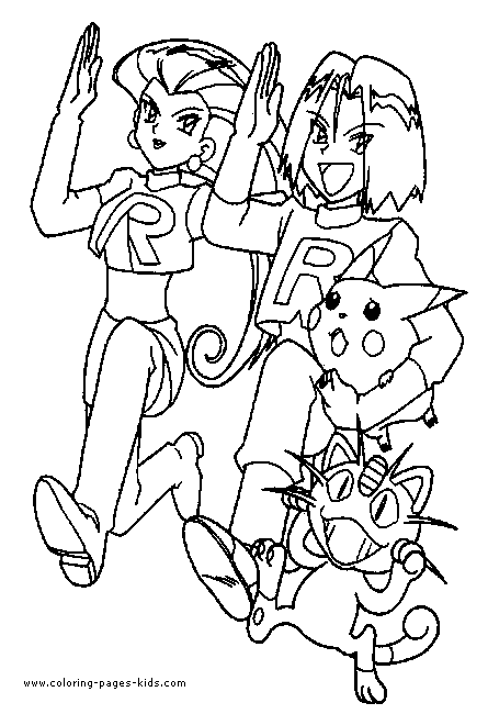 Pokemon color page cartoon characters coloring pages