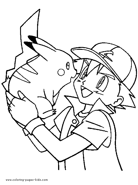 Pokemon color page cartoon characters coloring pages