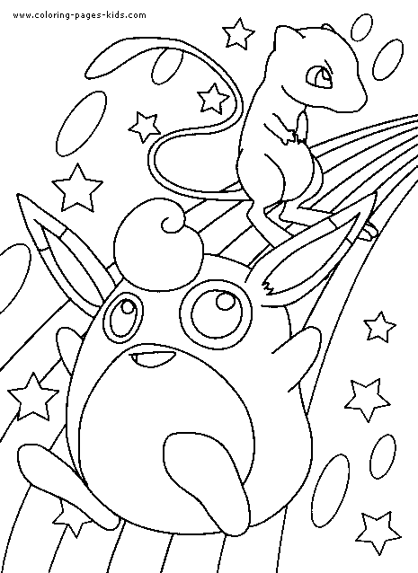 Pokemon color page cartoon characters coloring pages