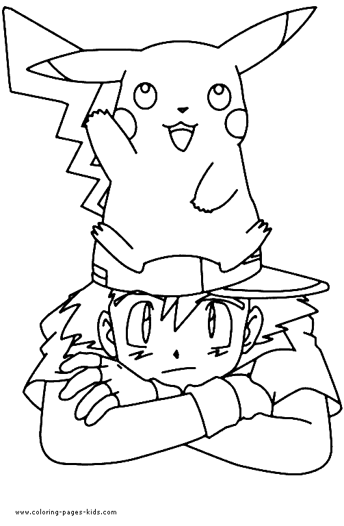Pokemon color page cartoon characters coloring pages
