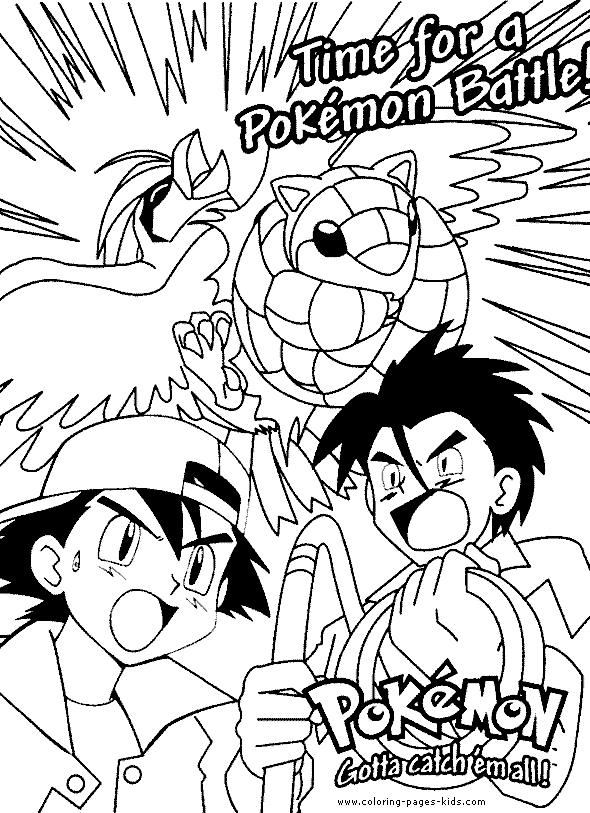Pokemon color page cartoon characters coloring pages
