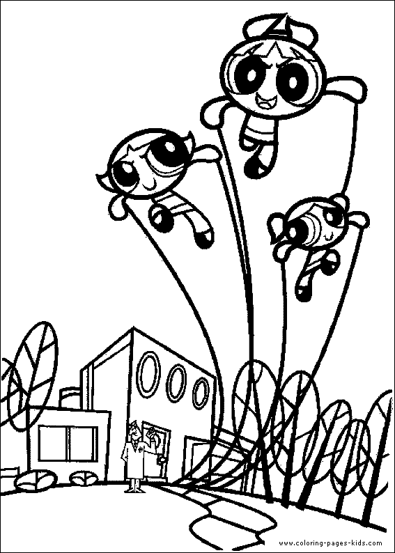 Powerpuff Girls color page cartoon characters coloring pages, color plate, coloring sheet,printable coloring picture