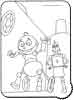 Robots color page, cartoon coloring pages picture print