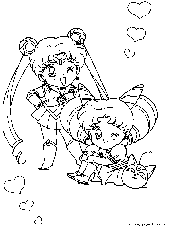 Sailor Moon color page - Coloring pages for kids - Cartoon characters
