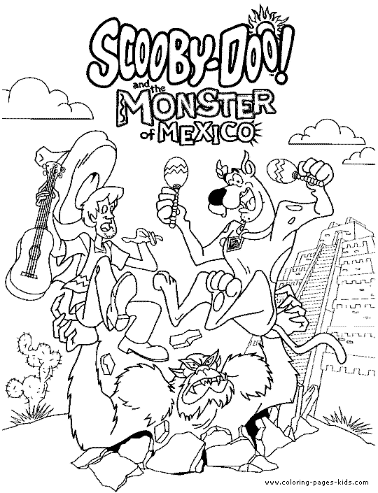 Scooby Doo color page cartoon characters coloring pages, color plate, coloring sheet,printable coloring picture