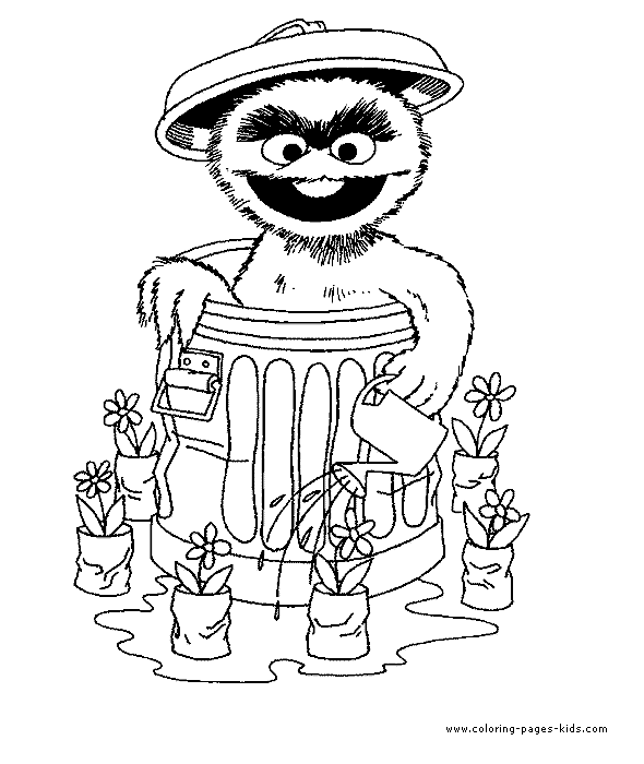 Oscar Sesame street color page cartoon characters coloring pages, color plate, coloring sheet,printable coloring picture