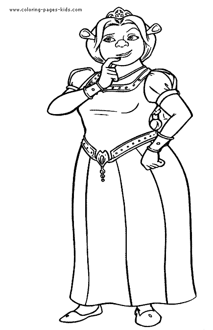 princesses coloring pages for kids. Princess Fiona color page