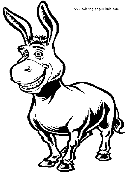 Donkey Shrek color page cartoon characters coloring pages, color plate, coloring sheet,printable coloring picture