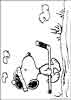 Snoopy peanuts color page, cartoon coloring pages picture print