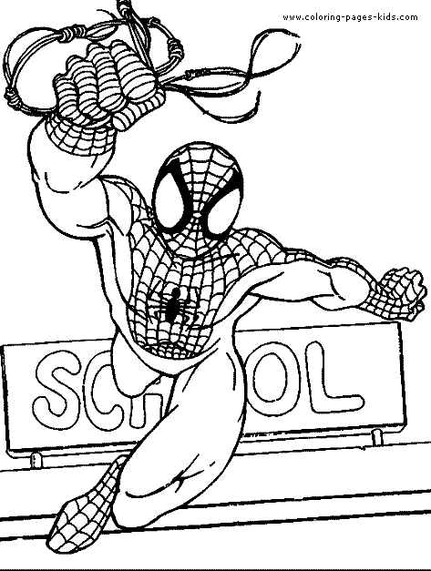 Spider Man color page, cartoon characters coloring pages, color plate, coloring sheet,printable coloring picture