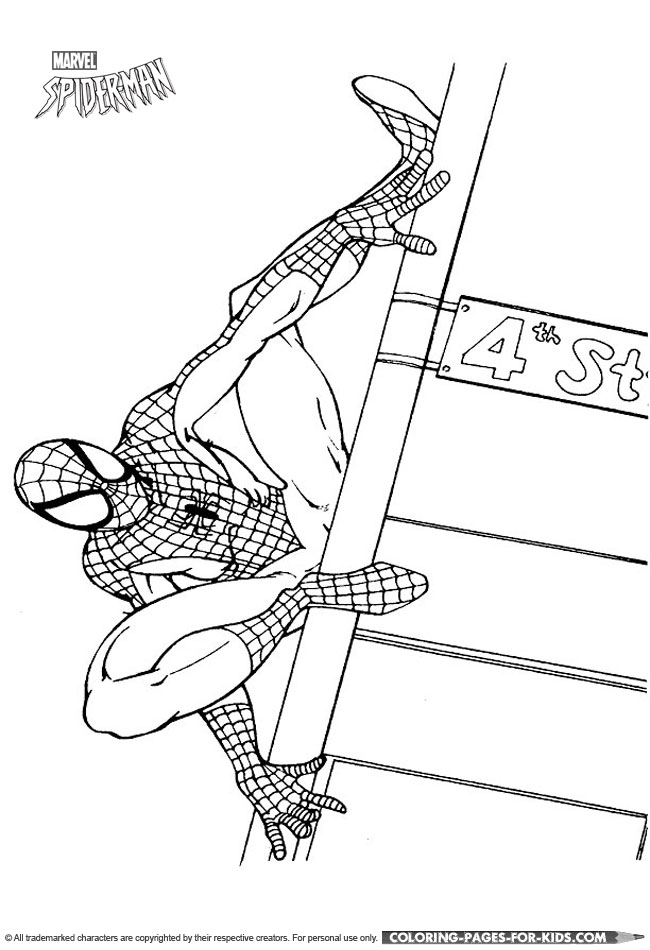 Spider-Man at 4th street coloring page