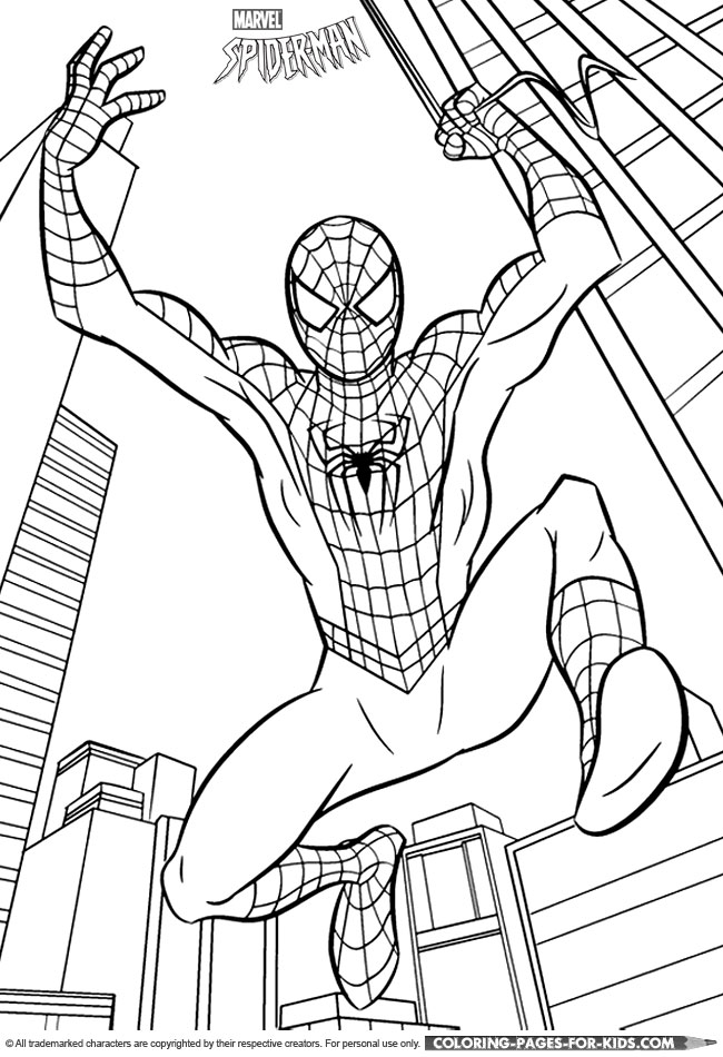 Spiderman coloring book page