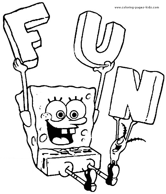 Spongebob color page cartoon characters coloring pages