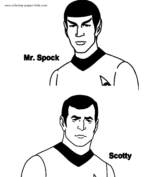 Star Trek color page cartoon characters coloring pages