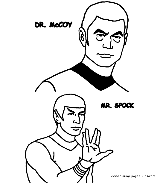 Star Trek color page cartoon characters coloring pages