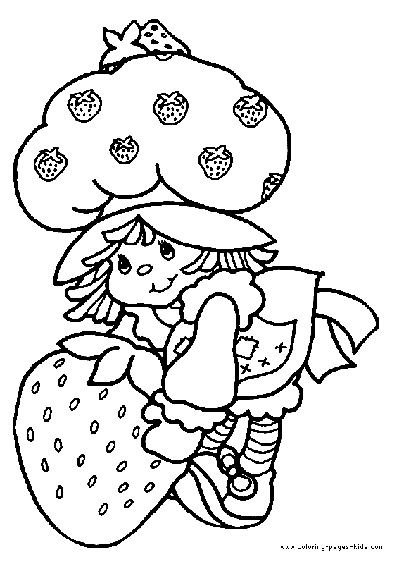 Strawberry Shortcake color page, cartoon characters coloring pages, color plate, coloring sheet,printable coloring picture