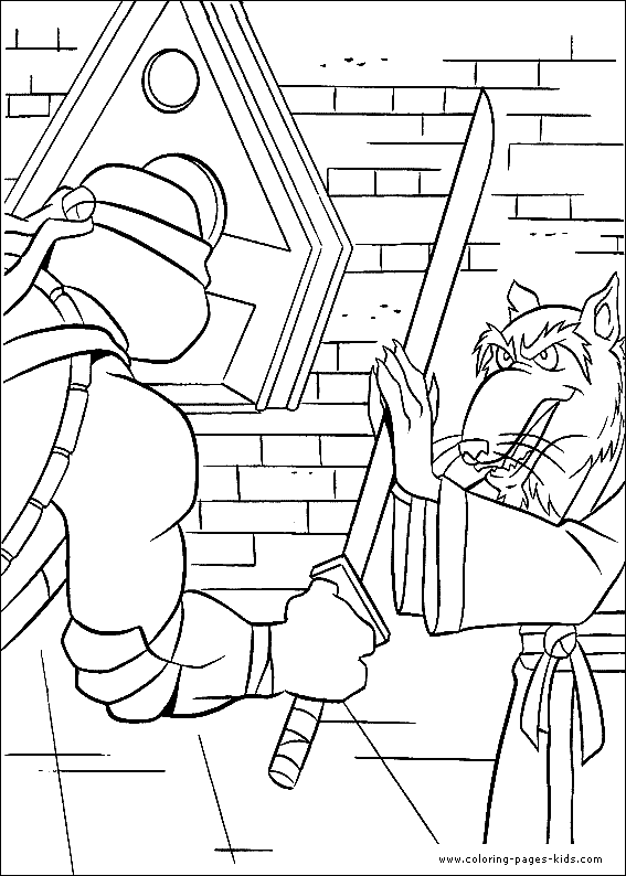 Teenage Mutant Ninja Turtles TMNT Color Page Cartoon Color Pages 