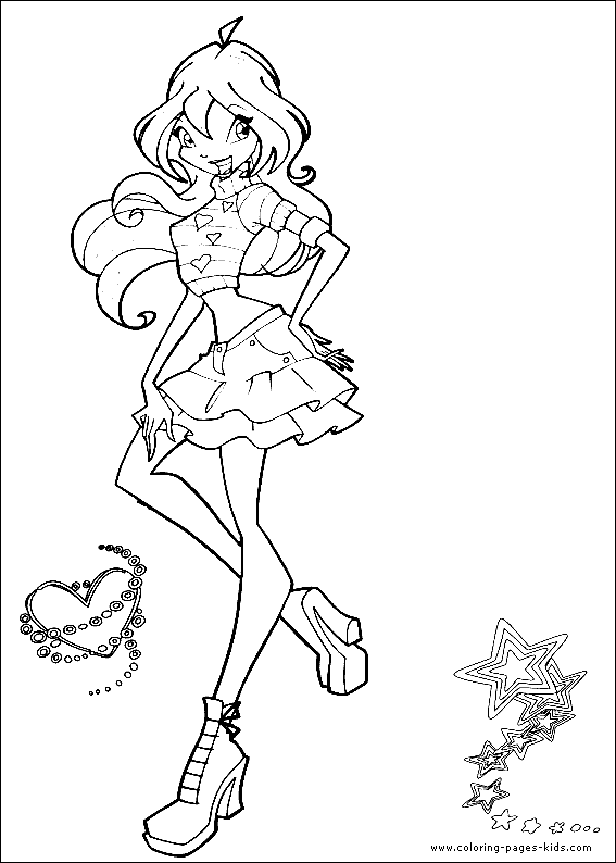 Winx Club color page cartoon characters coloring pages