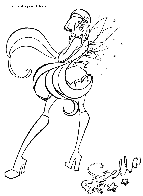 Stella Winx Club color page cartoon characters coloring pages