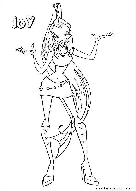 Joy Winx Club color page cartoon characters coloring pages