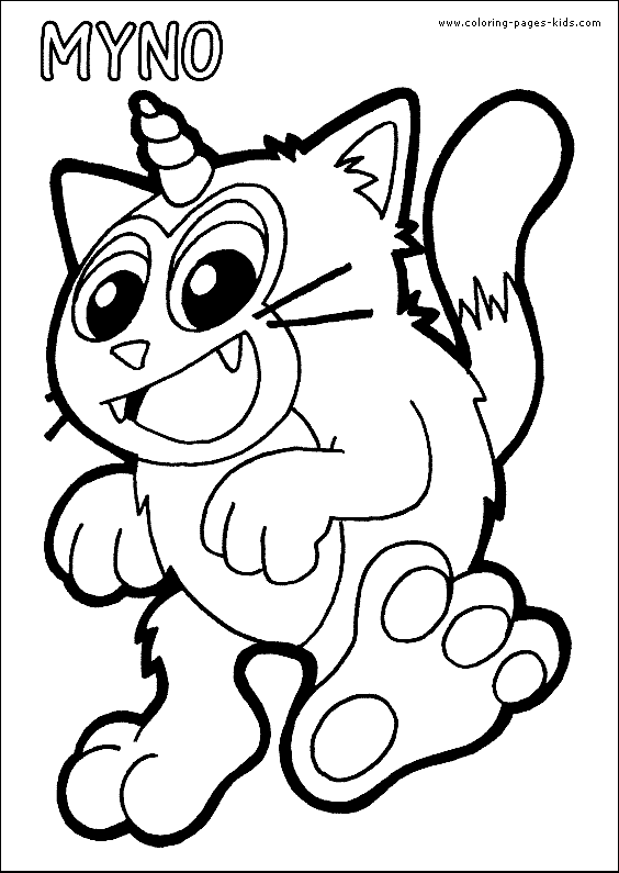 Yokomon color page, cartoon characters coloring pages, color plate, coloring sheet,printable coloring picture