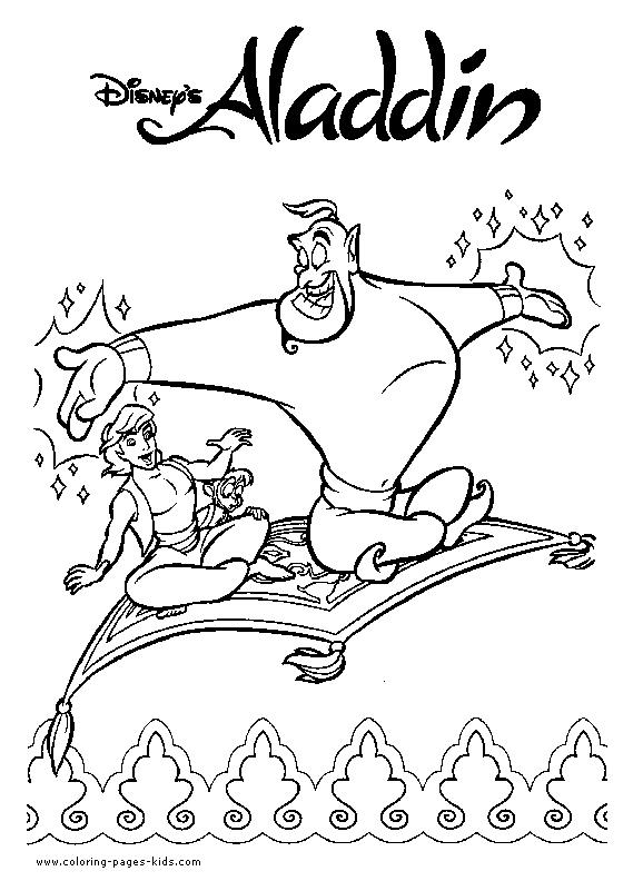 Aladin movie cover coloring page