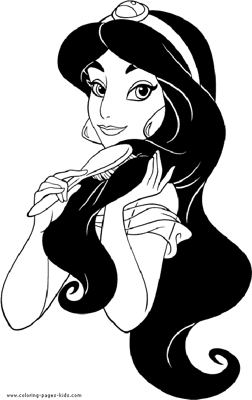 coloring pages for kids princess. Princess Jasmin coloring page.