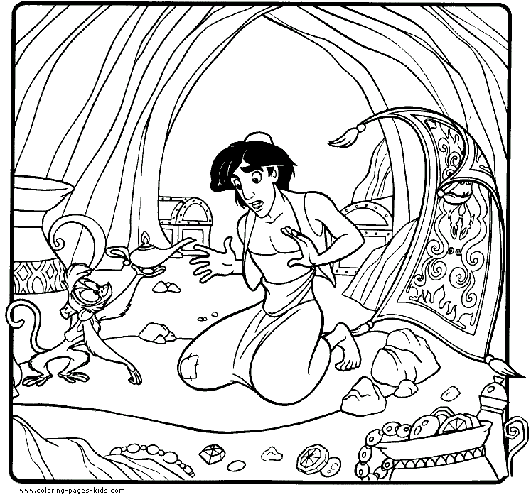 Aladin and Apu coloring page, aladin coloring page, disney coloring pages, color plate, coloring sheet,printable coloring picture