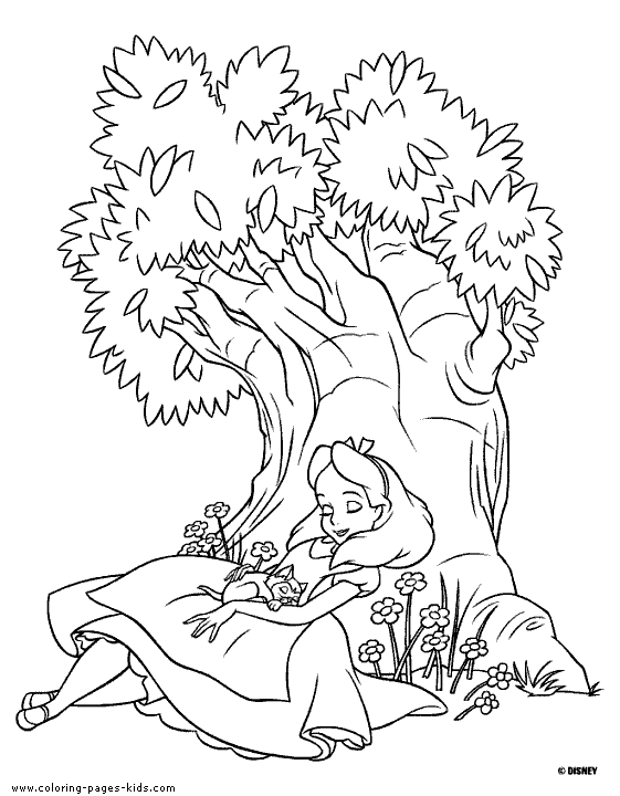 alice in wonderland, disney coloring pages, color plate, coloring sheet,printable coloring picture