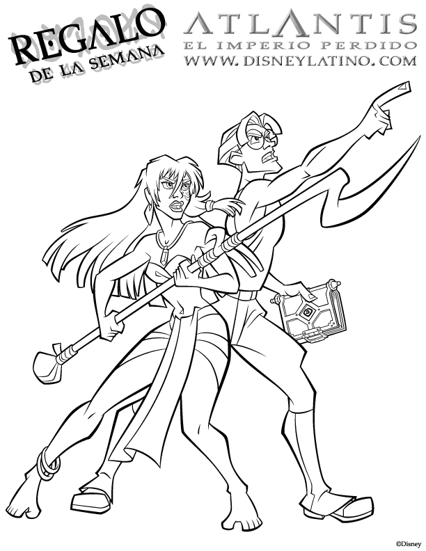 Milo and Princess Kidagakas, Atlantis coloring page, disney coloring pages, color plate, coloring sheet,printable coloring picture