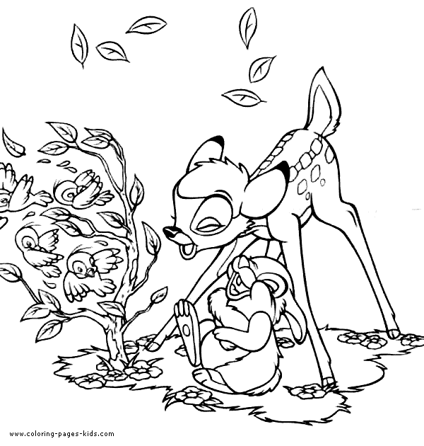 Bambi and Thumper, bambi color page, disney coloring pages, color plate, coloring sheet,printable coloring picture