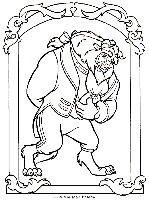 Beauty and the Beast color page, disney coloring pages, color plate, coloring sheet,printable coloring picture