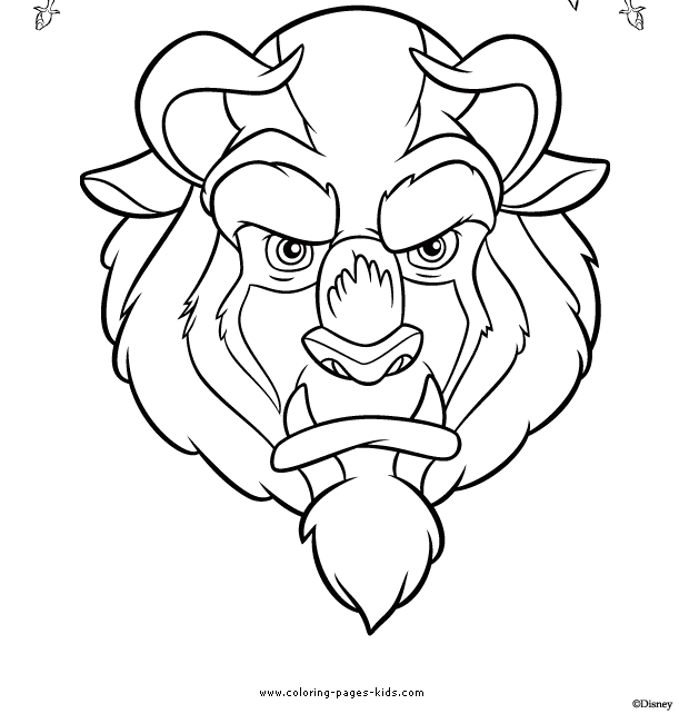 Beauty Beast Coloring Pages Kids Color Page Disney Plate Characters