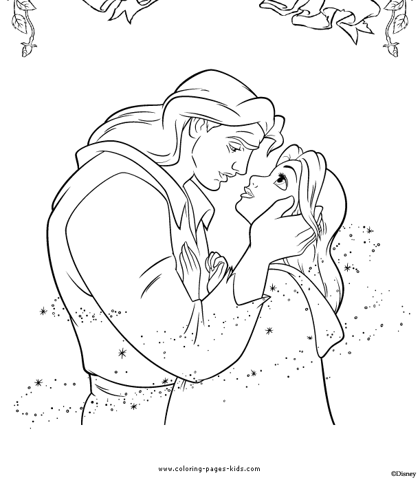 The Prince and Belle, Beauty and the Beast color page, disney coloring pages, color plate, coloring sheet,printable coloring picture