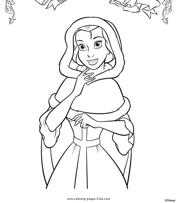 Beauty Beast Coloring Pages Kids Belle Color Page Disney Plate