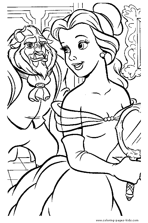 Belle and The Beast, Beauty and the Beast color page, disney coloring pages, color plate, coloring sheet,printable coloring picture