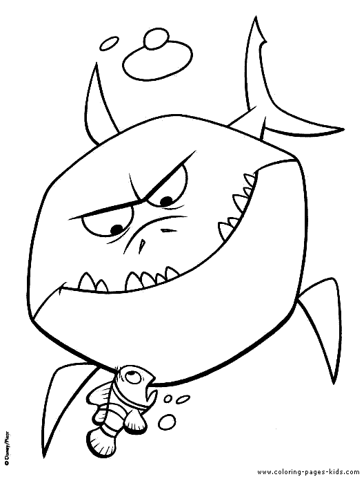 Bruce the shark, finding nemo coloring page, disney coloring pages, color plate, coloring sheet,printable coloring picture