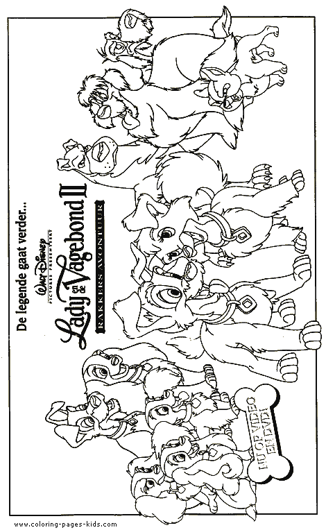 Lady and the Tramp color page, disney coloring pages, color plate, coloring sheet,printable coloring picture