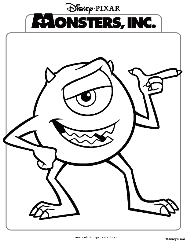 Monsters Coloring Pages Free Printable Disney Sheets Color Page Plate