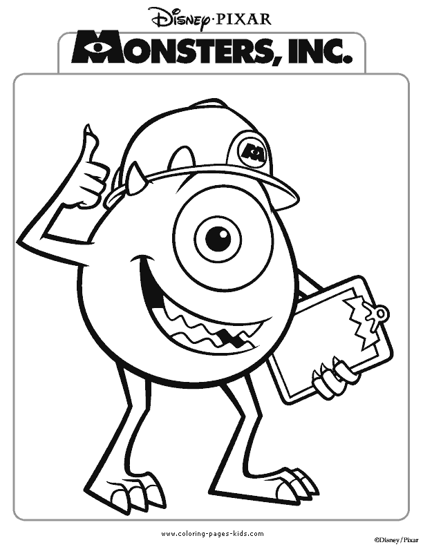 Monsters inc color page, disney coloring pages, color plate, coloring sheet,printable coloring picture