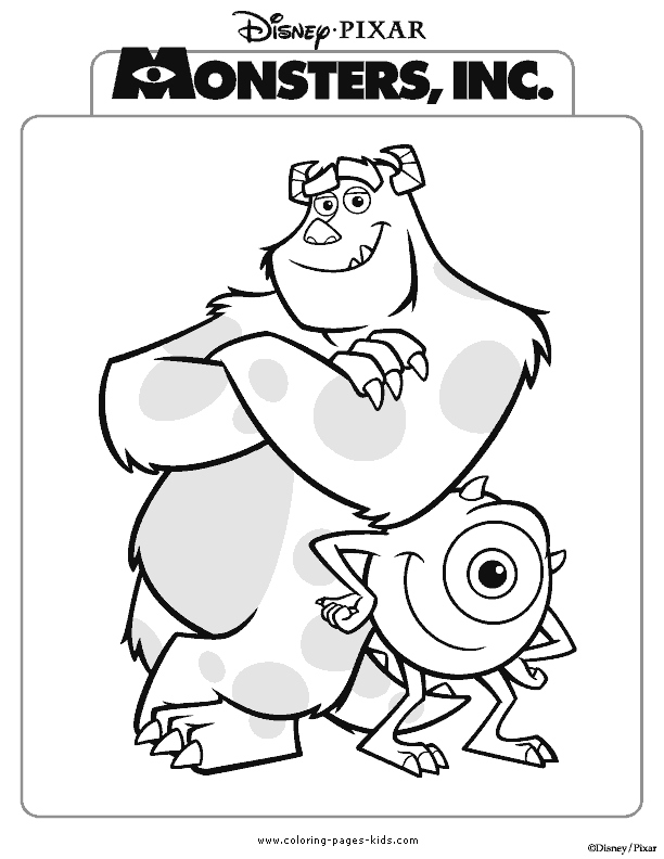 Monsters Coloring Pages Kids Disney Color Page Plate Sheet Printable