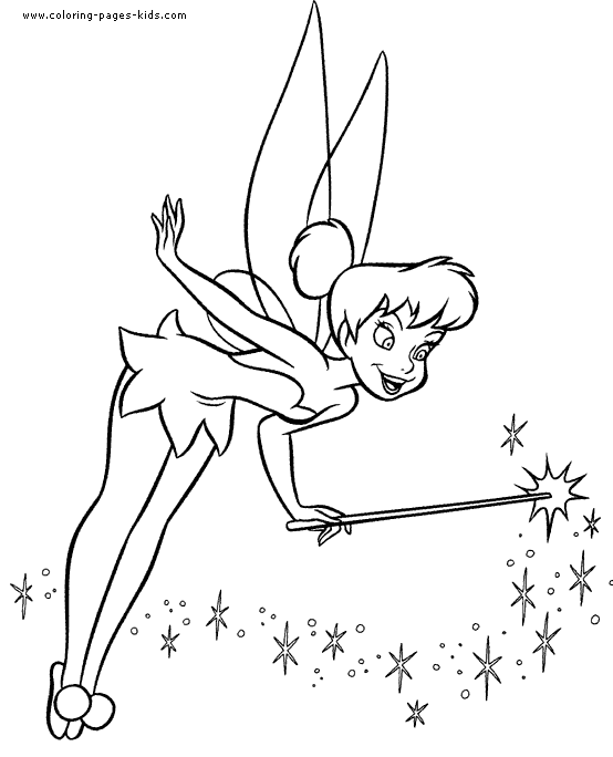 Tinkerbell Peter Pan color page disney coloring pages color plate 