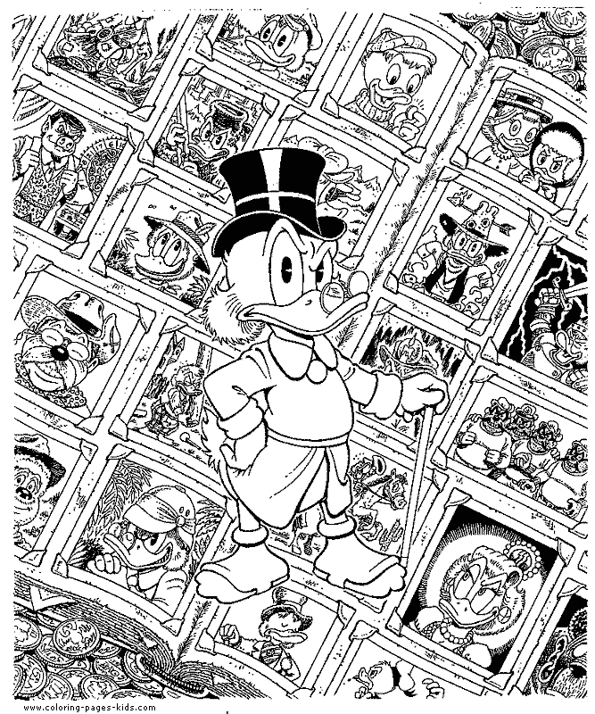 Scrooge McDuck color page, disney coloring pages, color plate, coloring sheet,printable coloring picture