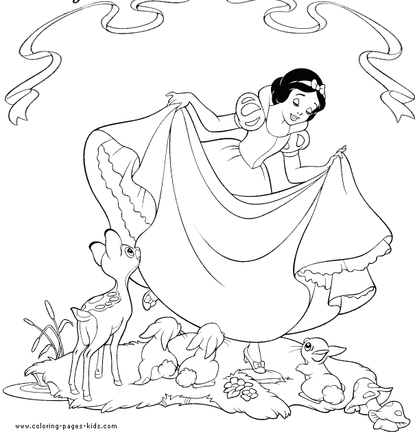 snow white coloring pages for kids. Snow White and the Sev