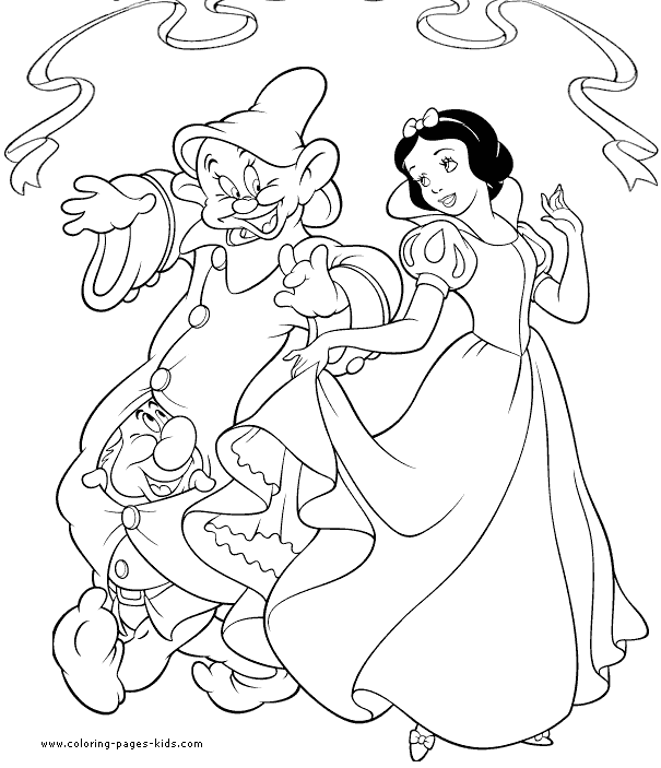 Snow White and the Seven Dwarfs color page disney coloring pages, color plate, coloring sheet,printable coloring picture